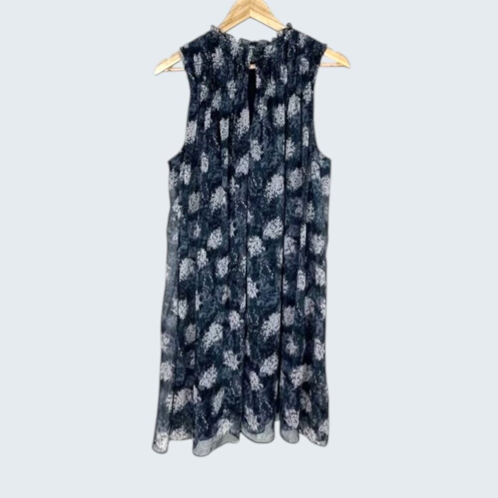JOIE THELEN CHIFFON SWING SLEEVELESS DRESS IN BALTIC PRINT - Picture 5 of 8